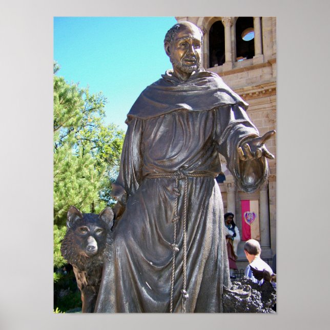 Poster Papais noeis Fe NM Rua. Francis Catedral Estátua (Frente)