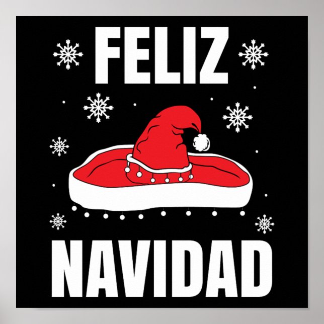 Poster Papais noeis Feliz Navidad Sombrero Engraçados Pre (Frente)