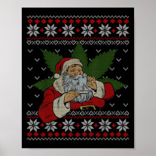 Poster Papais noeis Fumando Erva Humor Feliz Natal