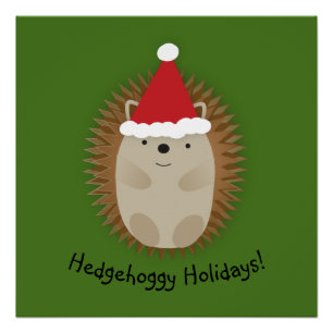Pôster Papais noeis Hedgehoggy Holidays Hedgehog