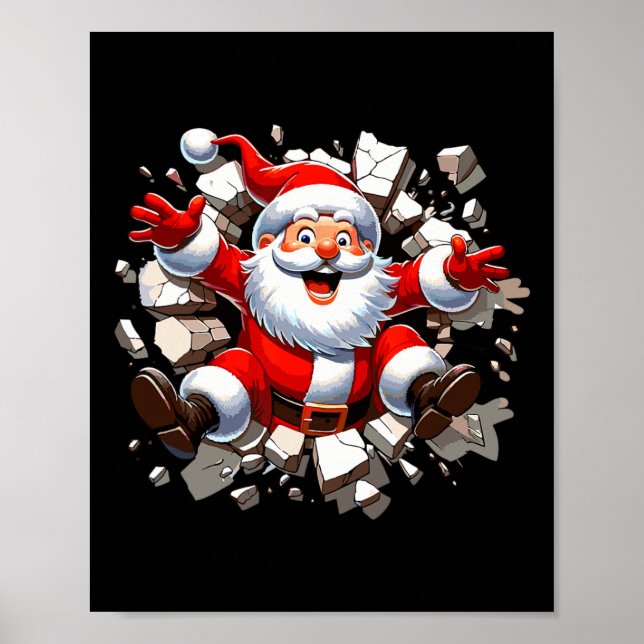 Poster Papais noeis Invadindo Muro Xmas Toddler Boys Cria (Frente)