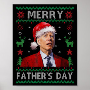 Poster Papais noeis Joe Biden Feliz Dia de os pais Ugly C
