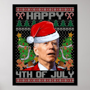 Poster Papais noeis Joe Biden Happy 4 De Julho Natal Feio