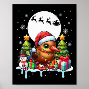 Poster Papais noeis Kiwi Bird Snowman Xmas Luz custos col