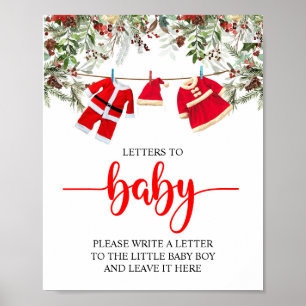 Poster Papais noeis - Letras de Chá de fraldas de Natal p