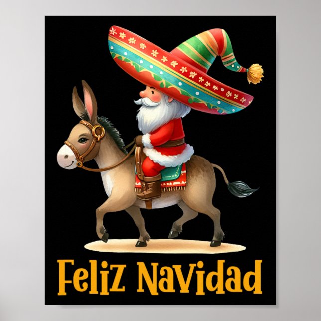 Poster Papais noeis mexicanos pilotando Donkey Natal Navi (Frente)