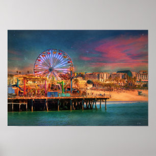 Poster Papais noeis Monica California Pier Ferris Wheel