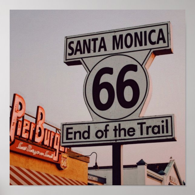 Poster Papais noeis Monica Route 66 California (Frente)