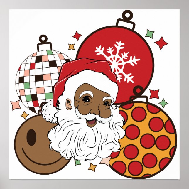 Poster Papais noeis Negros Melanina Homens Africanos do N (Frente)