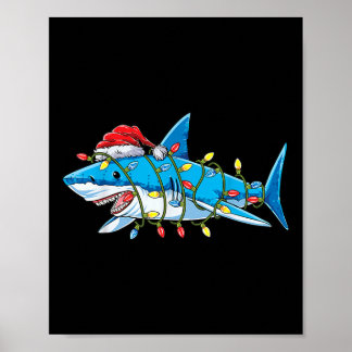 Poster Papais noeis Nozes de Natal Sharkmas Árvore Xmas B