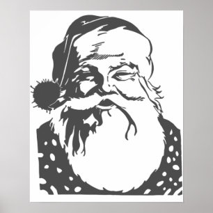 Poster Papais noeis Pop arte Felry cinza de Natal