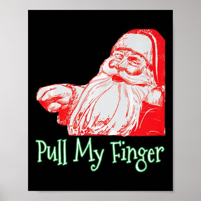 Poster Papais noeis Puxam O Meu Dedo Feliz Natal Com Humo (Frente)