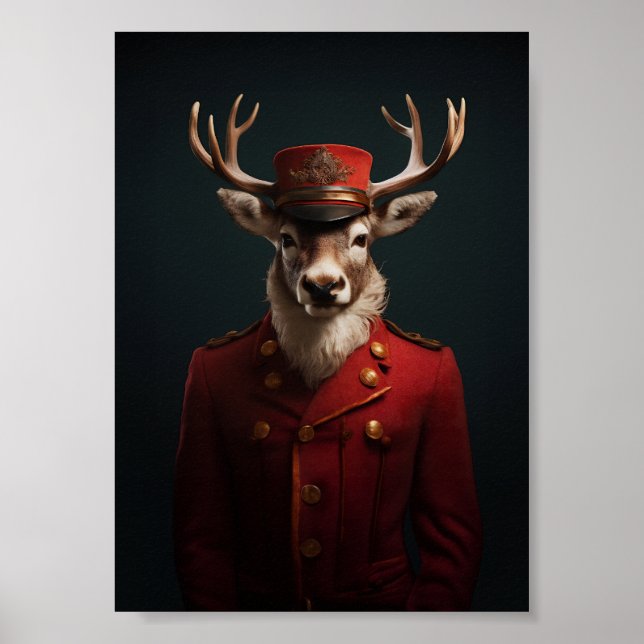 Poster Papais noeis Reindeer (Frente)