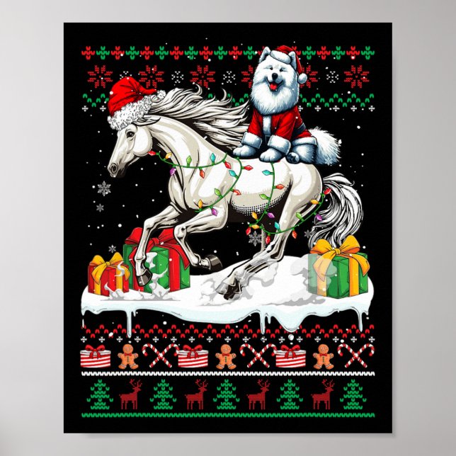 Poster Papais noeis Samoyed Cavalo Cavalo Vendido (Frente)
