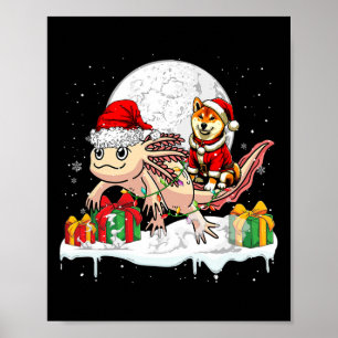 Poster Papais noeis Shiba Inu Andando Axolotl Proprietári