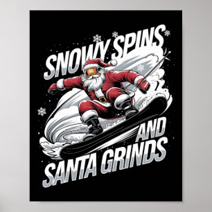 Poster Papais noeis Snowboarder de Natal Holanda de Brinc