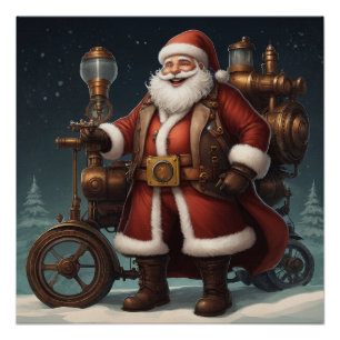 Pôster Papais noeis Steampunk Sleigh