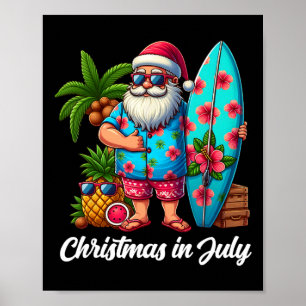 Poster Papais noeis Sungles Xmas Beach Natal Tropical Em