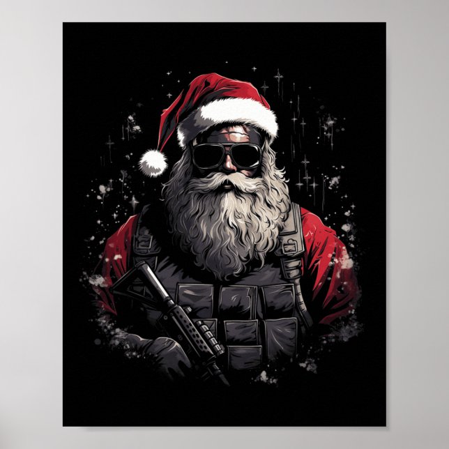 Poster Papais noeis táticos de Natal Ideia do presente de (Frente)
