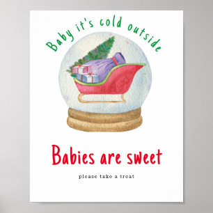 Poster Papais noeis trenós - Bebês são doces