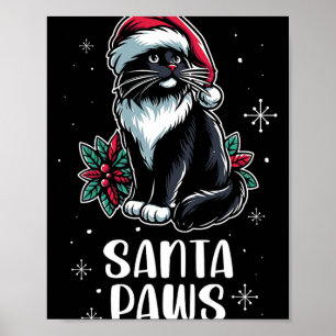 Poster Papais noeis Tuxedo Cat Vestindo Natal