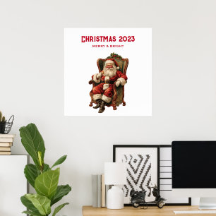 Poster Papais noeis Vintage Sentados no Natal Comfy