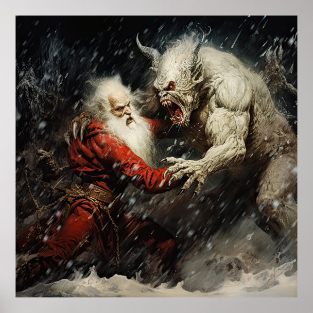 Poster Papais noeis VS Krampus (Frente)