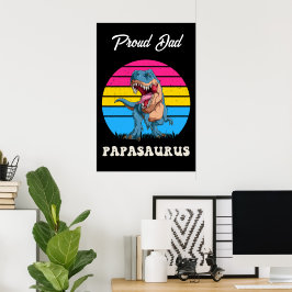 Poster Papasauro Dinossauro Engraçado Pansexual Bandeira 