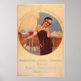 Poster PAPASTAthis MUNICH Cigarette Cigarro Old German