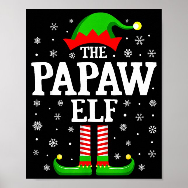 Poster Papaw Elf Funny Christmas Family Matching  (Frente)