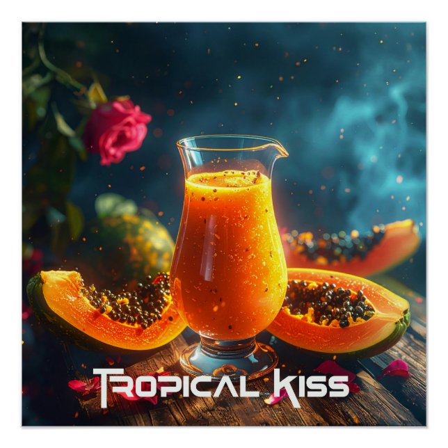 PÔSTER PAPAYA - BEIJO TROPICAL (Frente)