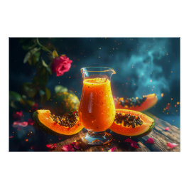 Pôster PAPAYA SUCO Recém Espremido -