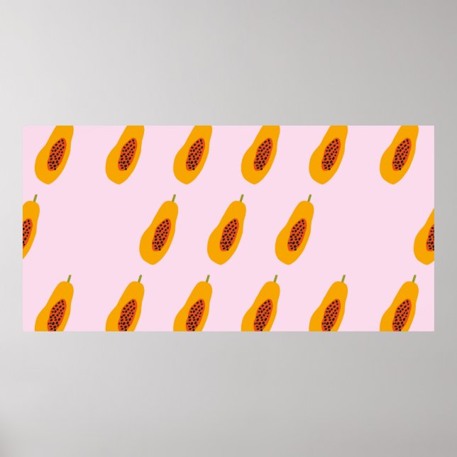 Poster Papaya Vintage Pattern (Frente)