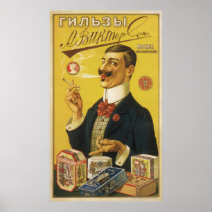 Poster Papéis de Cigarro Viktorsons - Publicidade Vintage