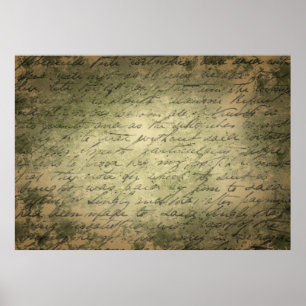 Poster Papel antigo - letra de escrevendo