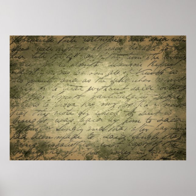 Poster Papel antigo - letra de escrevendo (Frente)