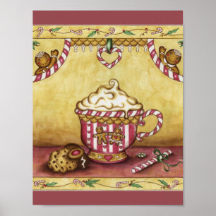 Poster Papel de Arte de Café de Natal de Biscoito de Geng