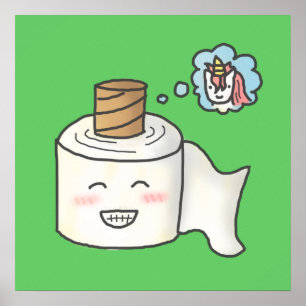 Pôster Papel de Banheiro Engraçado e Bonito Sonhando É Un