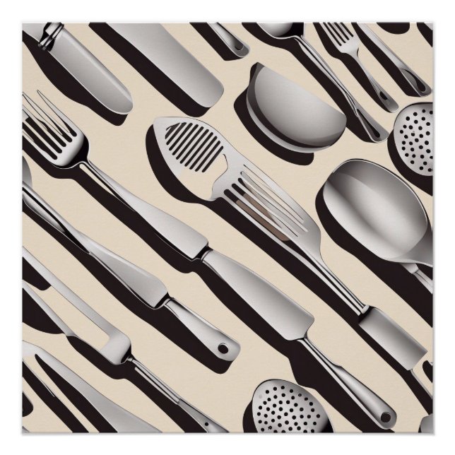 Pôster Papel de enrolamento de temas de utensílios de coz (Frente)
