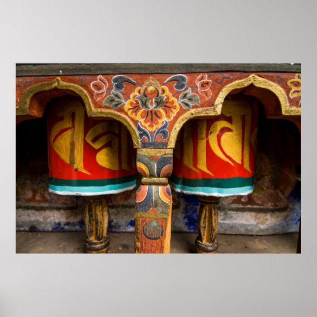 Pôster Papel de oração budista no Butão (Frente)