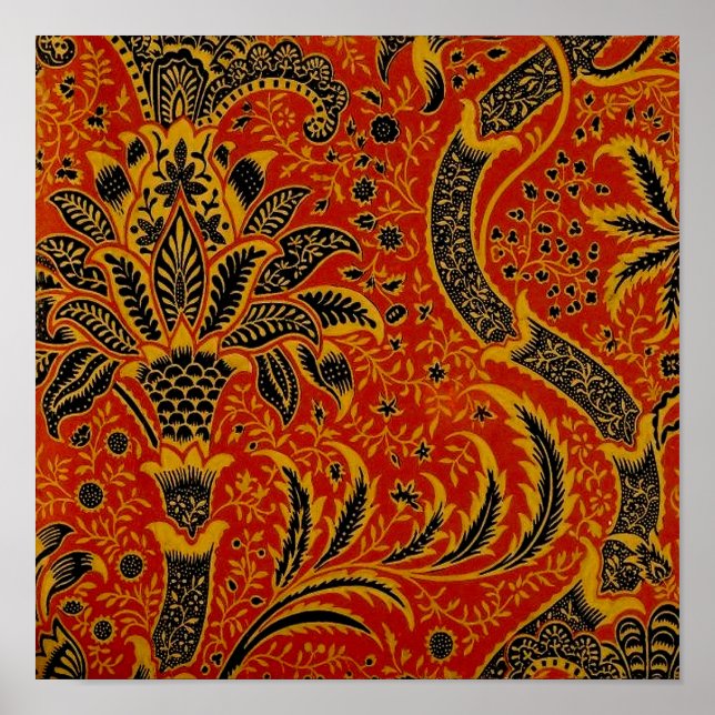 Poster Papel de Parede Antigo da Índia de William Morris (Frente)
