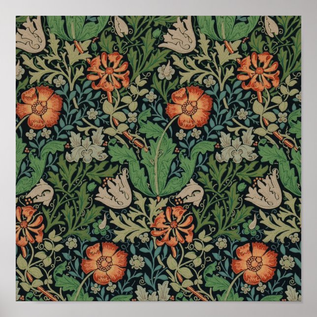Pôster Papel de Parede Clássico William Morris Compton (Frente)