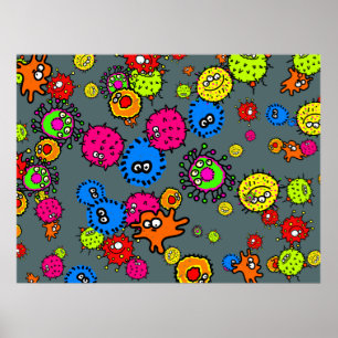 Pôster Papel de parede das bactérias