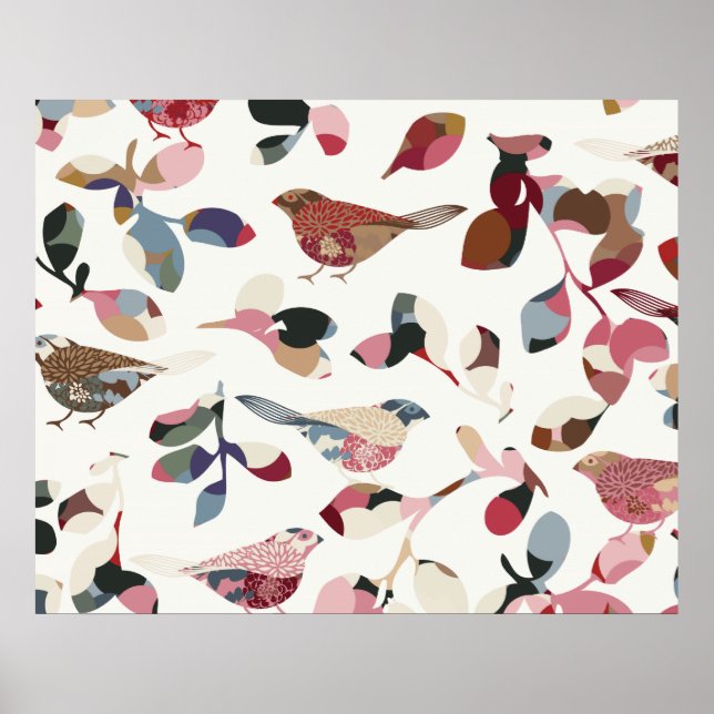 Poster Papel de parede de aves de reprodução (Frente)