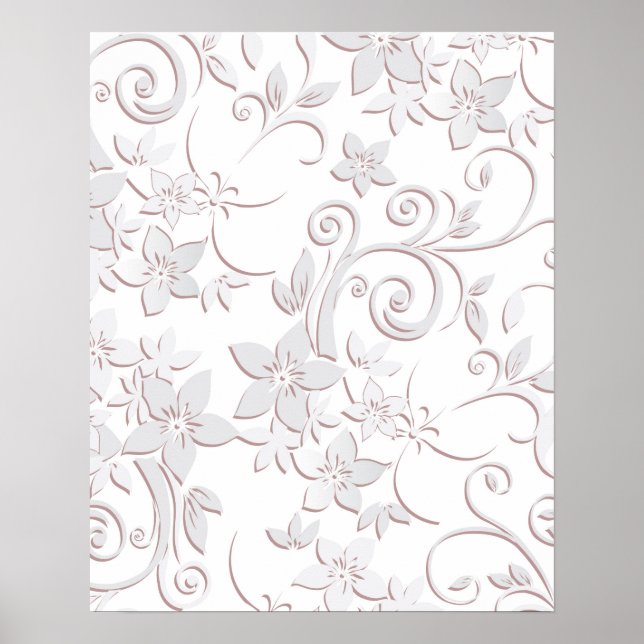 Poster Papel de parede de flores 1 (Frente)