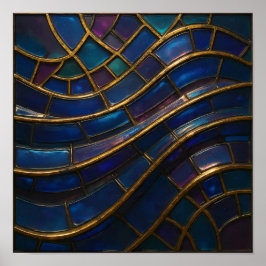 Poster Papel de Parede de Mosaico Opulento Sem Costura