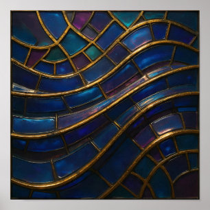 Poster Papel de Parede de Mosaico Opulento Sem Costura