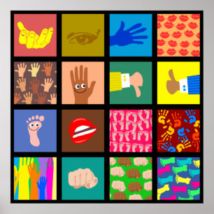 Pôster Papel de parede do azulejo da anatomia