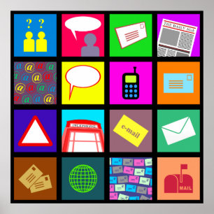 Poster Papel de parede do azulejo de uma comunicação