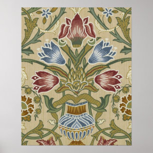 Poster Papel de Parede Floral Brocado William Morris